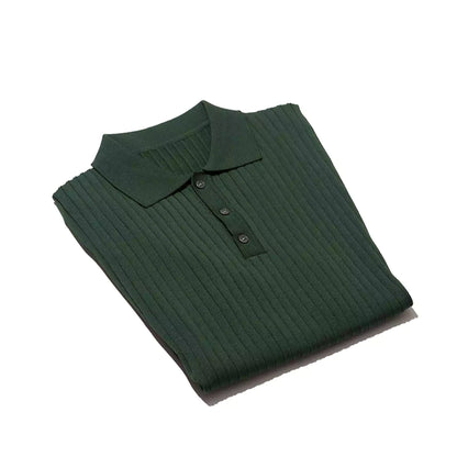 Old World Vintage Knit Polo Shirt - Old World Vintage Knit Polo Shirt Alex Shogun Men's Clothes