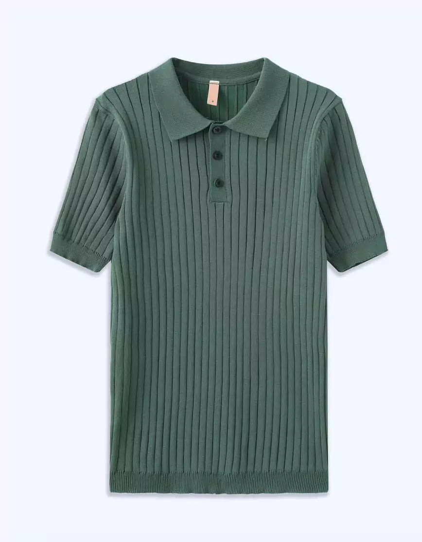 Old World Knit Polo Shirt -  #  Polo Retro Knit Polo: Vintage (OldMoney) Style & Modern Comfort Easy Care 