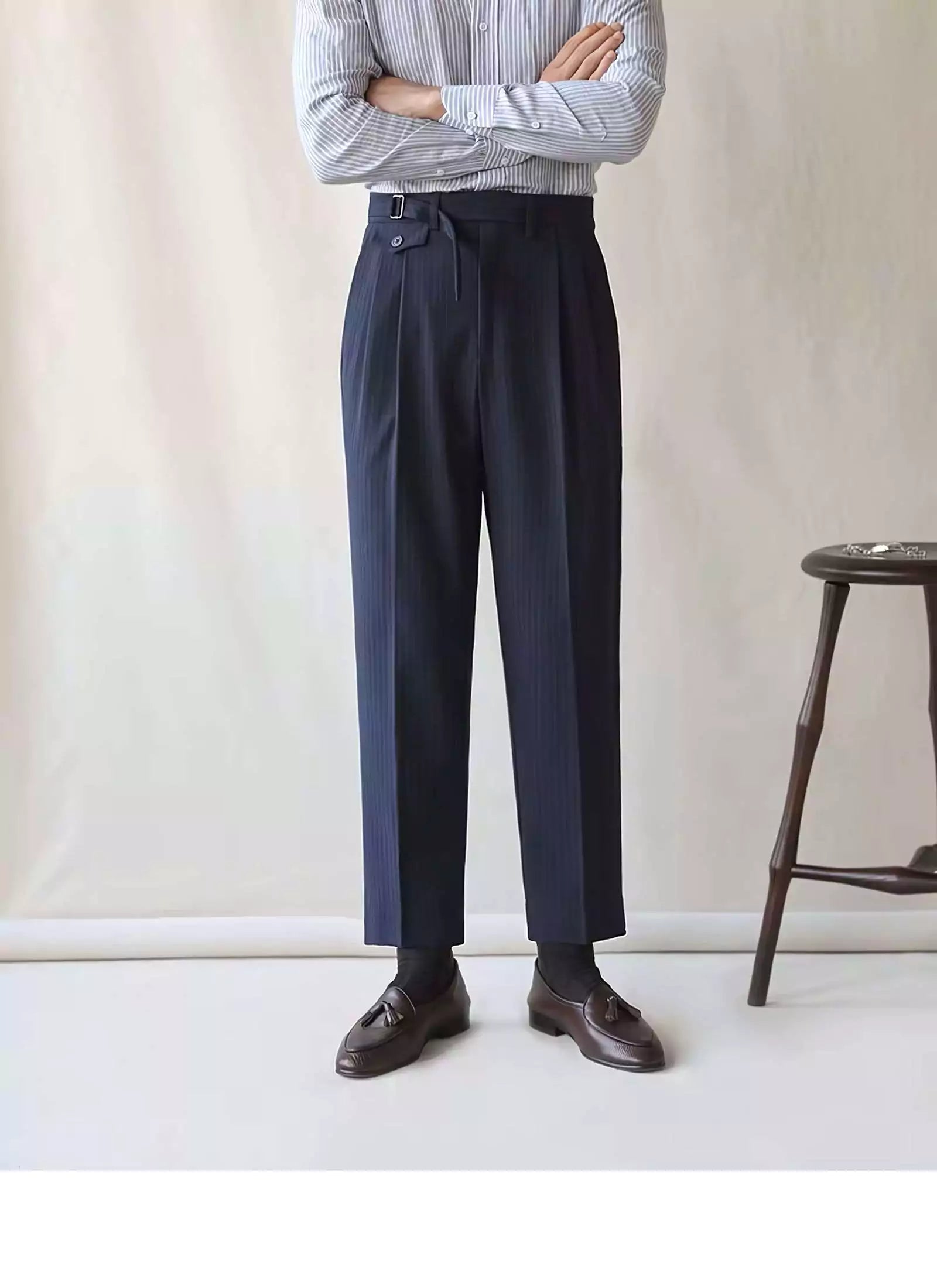 Opulent Stripe-Trousers - Opulent Stripe Trousers | Timeless Elegance, Striped Pants Alex Shogun Men's Clothes