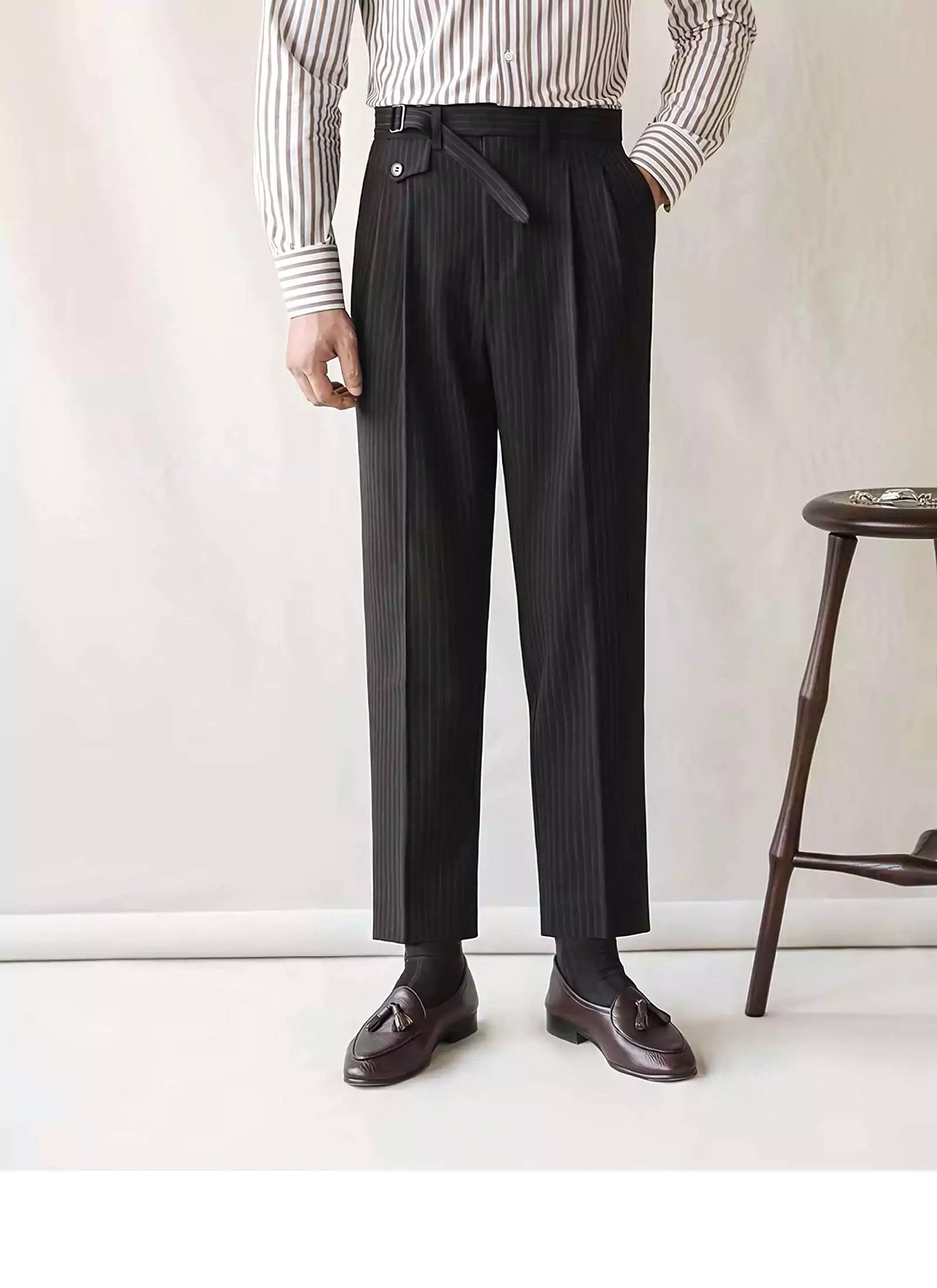 Opulent Stripe-Trousers - Opulent Stripe Trousers | Timeless Elegance, Striped Pants Alex Shogun Men's Clothes