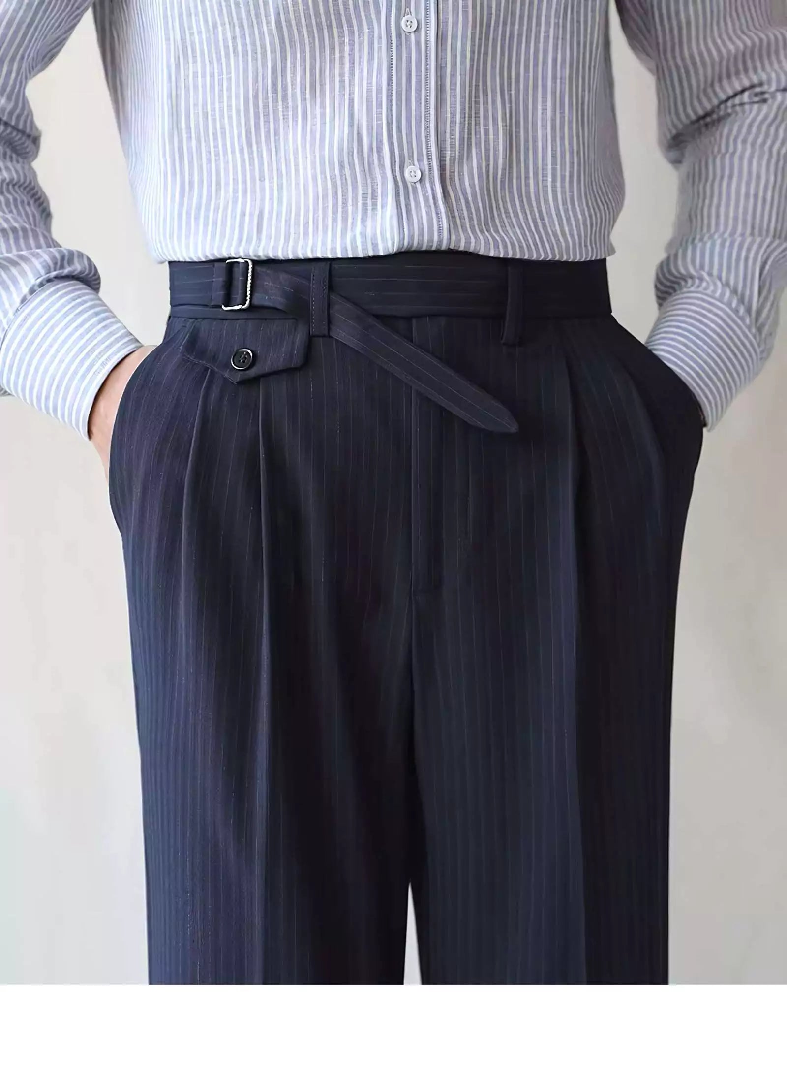 Opulent Stripe-Trousers - Opulent Stripe Trousers | Timeless Elegance, Striped Pants Alex Shogun Men's Clothes