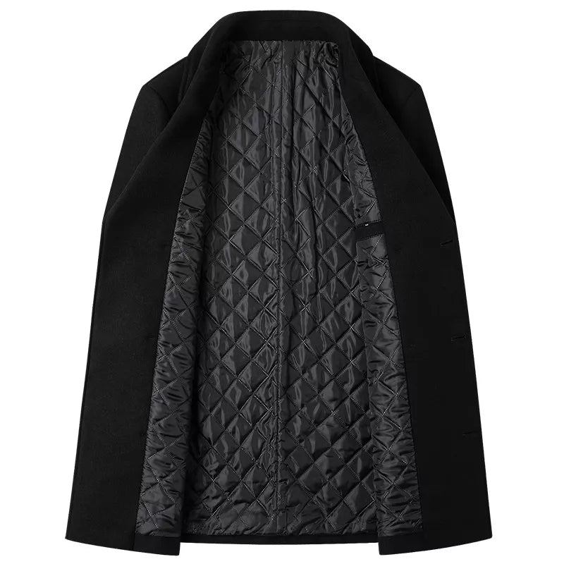 Wool Blend Pea Coat – Double-Breasted Coat