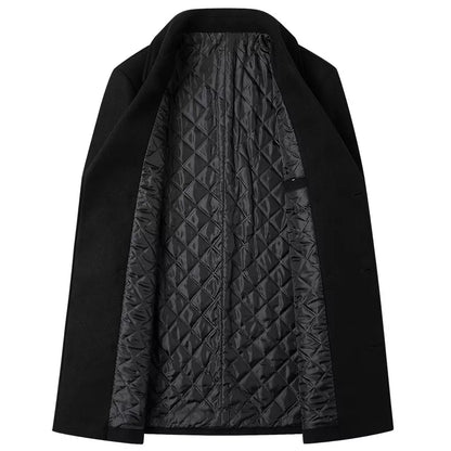 Wool Blend Pea Coat – Double-Breasted Coat