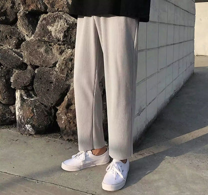 Pleated Straight Pants Men Oversized -  #  pants Men's Oversized Pleated Straight Pants: Comfort & Style 