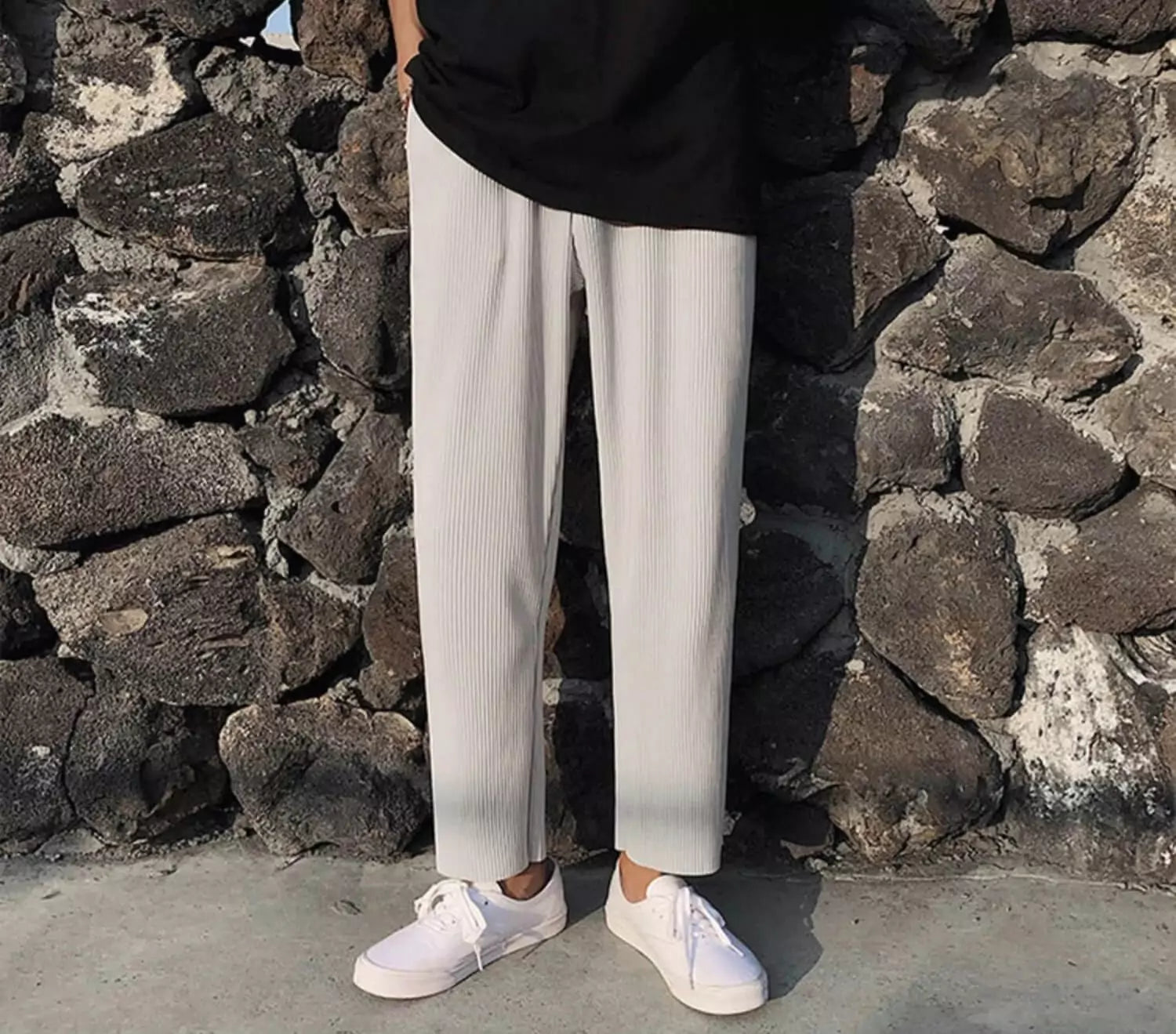 Pleated Straight Pants Men Oversized - Men's Oversized Pleated Straight Pants: Comfort & Style Alex Shogun Men's Clothes