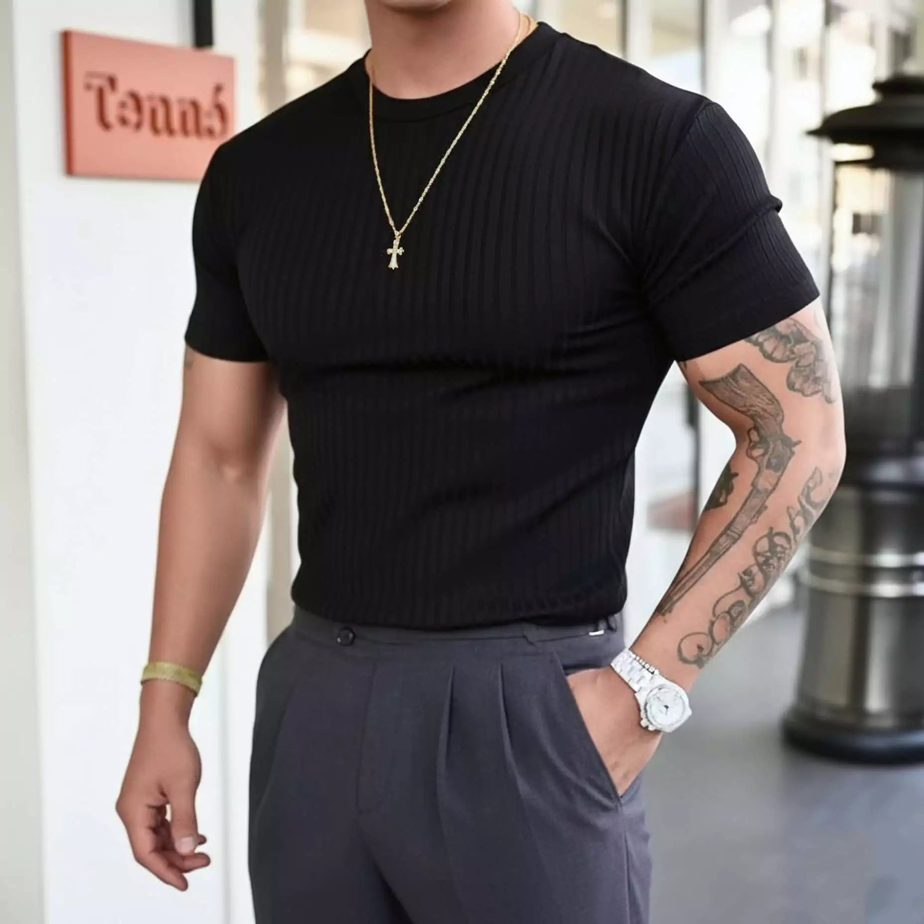 Prime Vertical Striped T-shirt - Prime Vertical Striped T-shirt Alex Shogun Men's Clothes