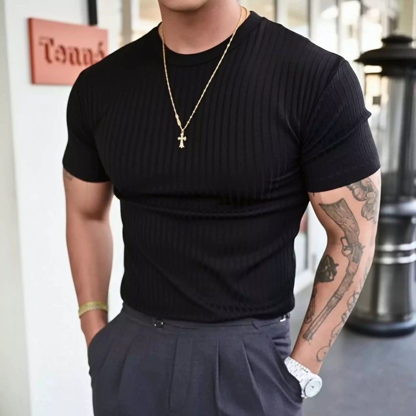 Prime Vertical Striped T-shirt - Prime Vertical Striped T-shirt Alex Shogun Men's Clothes