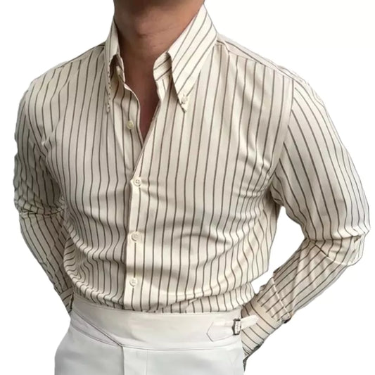 The Italy Regent Stripe Dress Shirt - The Italy Regent Men's Striped Long Sleeve Shirts | Milano Shirts Men Alex Shogun Men's Clothes