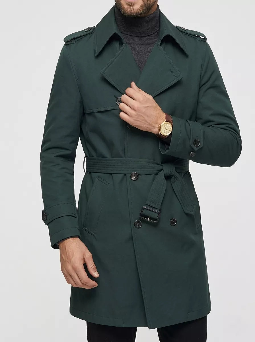 Classic Trench Coat - Men's Double Breasted Trench Coat | Dark Masculine | Alex Shogun Alex Shogun Men's Clothes