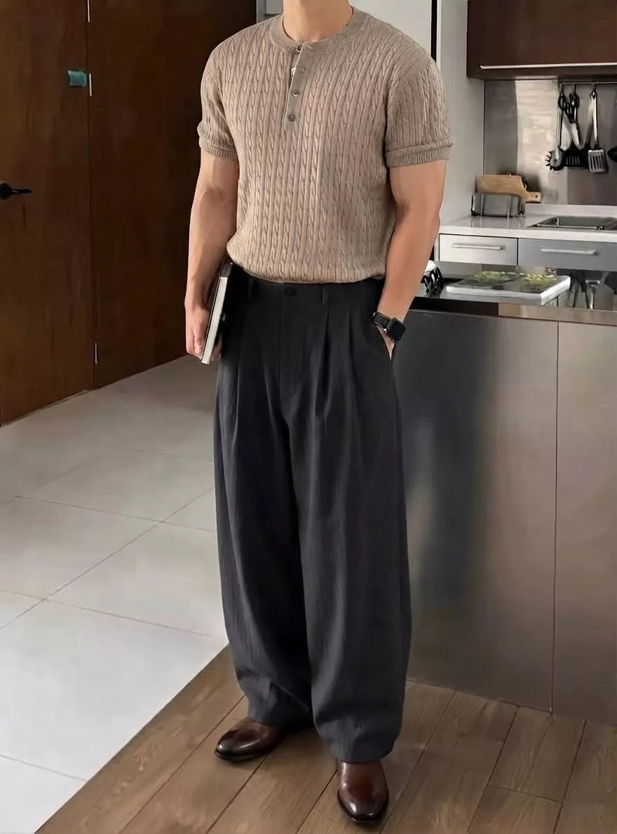 The Nobleman's Linen Wide-Leg Pants - Men's Wide Leg Linen Pants | Luxury Aesthetic Trousers | Alex Shogun Alex Shogun Men's Clothes