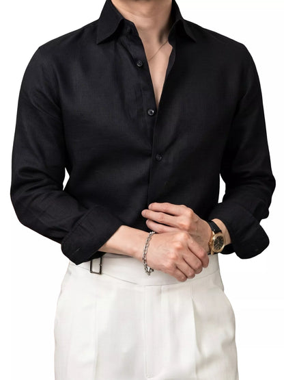 Aubergine Linen Shirt