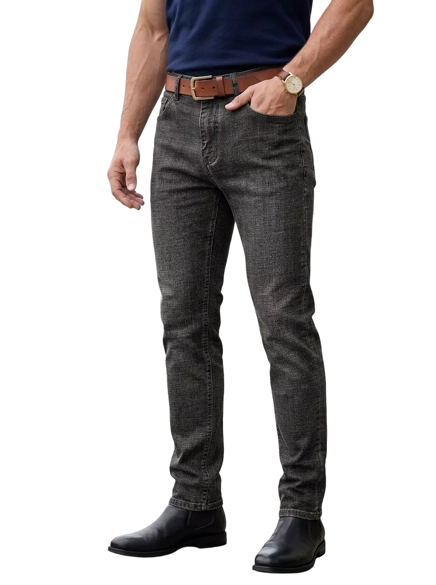 Casual Straight Jeans - Men's Light Wash Straight Leg Jeans | Stretch Denim | Alex Shogun Alex Shogun Men's Clothes