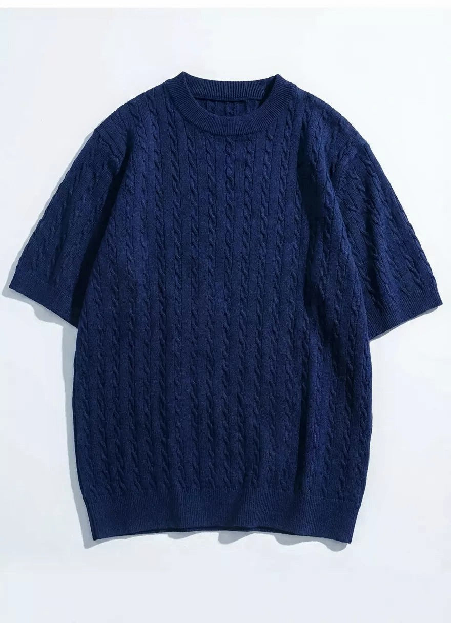Zopfstrick-T-Shirt