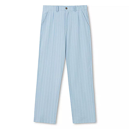 The Linear Pinstripe Trousers - Men's Pinstripe Linen Trousers | Wide leg Minimalist | Alex Shogun Alex Shogun Men's Clothes