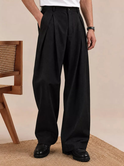 The Ambassador Wide-Leg Trousers — Pleated