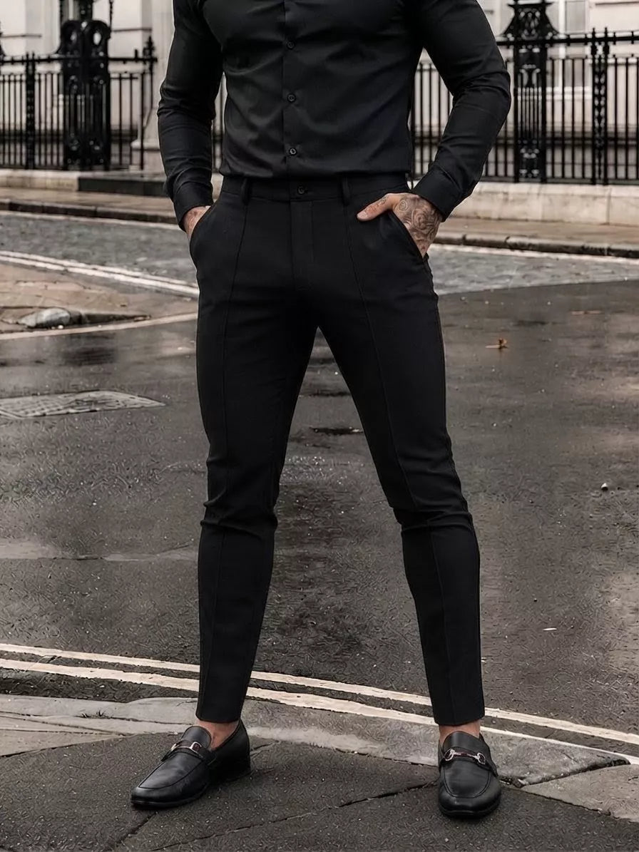 Business-Casual Tailored Trousers - Men's Slim Fit Business Trousers | Tailored Pants | Alex Shogun Alex Shogun Men's Clothes