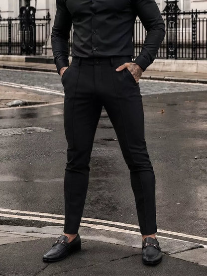 Business-Casual Tailored Trousers - Men's Slim Fit Business Trousers | Tailored Pants | Alex Shogun Alex Shogun Men's Clothes