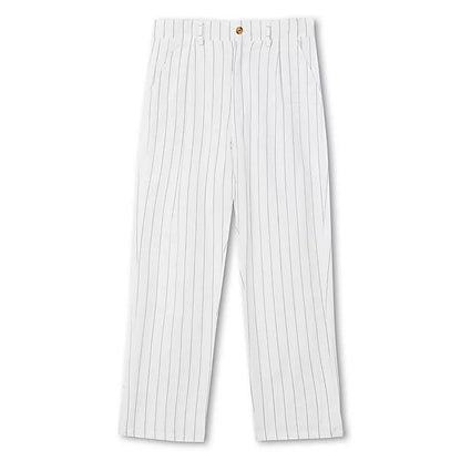 The Linear Pinstripe Trousers - Men's Pinstripe Linen Trousers | Wide leg Minimalist | Alex Shogun Alex Shogun Men's Clothes