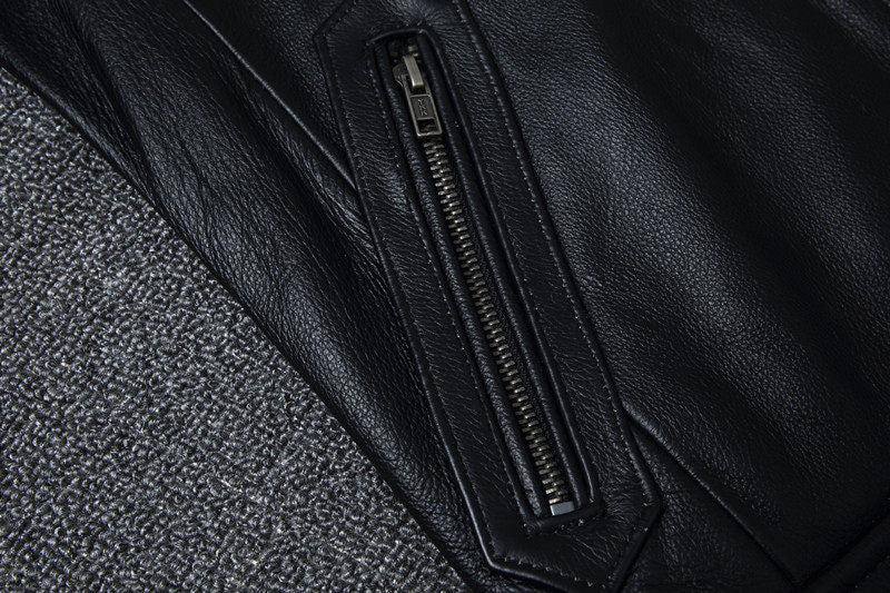 The Enforcer Leather Jacket — Cowhide Moto Jacket - Alex Shogun Men's Clothes