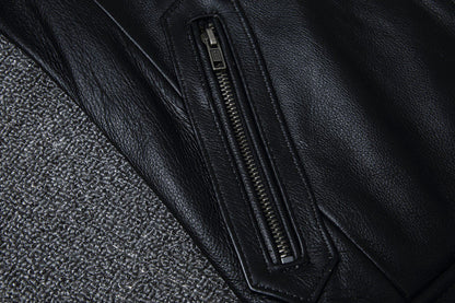 The Enforcer Leather Jacket — Cowhide Moto Jacket - Alex Shogun Men's Clothes