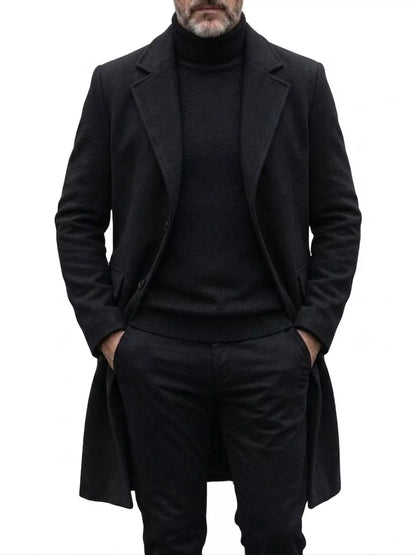 The Sovereign Overcoat — Wool Blend Long Trench - Alex Shogun Men's Clothes