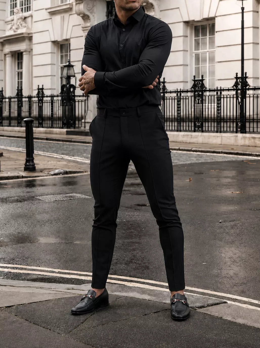 Business-Casual Tailored Trousers - Men's Slim Fit Business Trousers | Tailored Pants | Alex Shogun Alex Shogun Men's Clothes