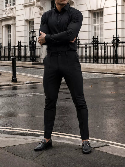 Business-Casual Tailored Trousers - Men's Slim Fit Business Trousers | Tailored Pants | Alex Shogun Alex Shogun Men's Clothes