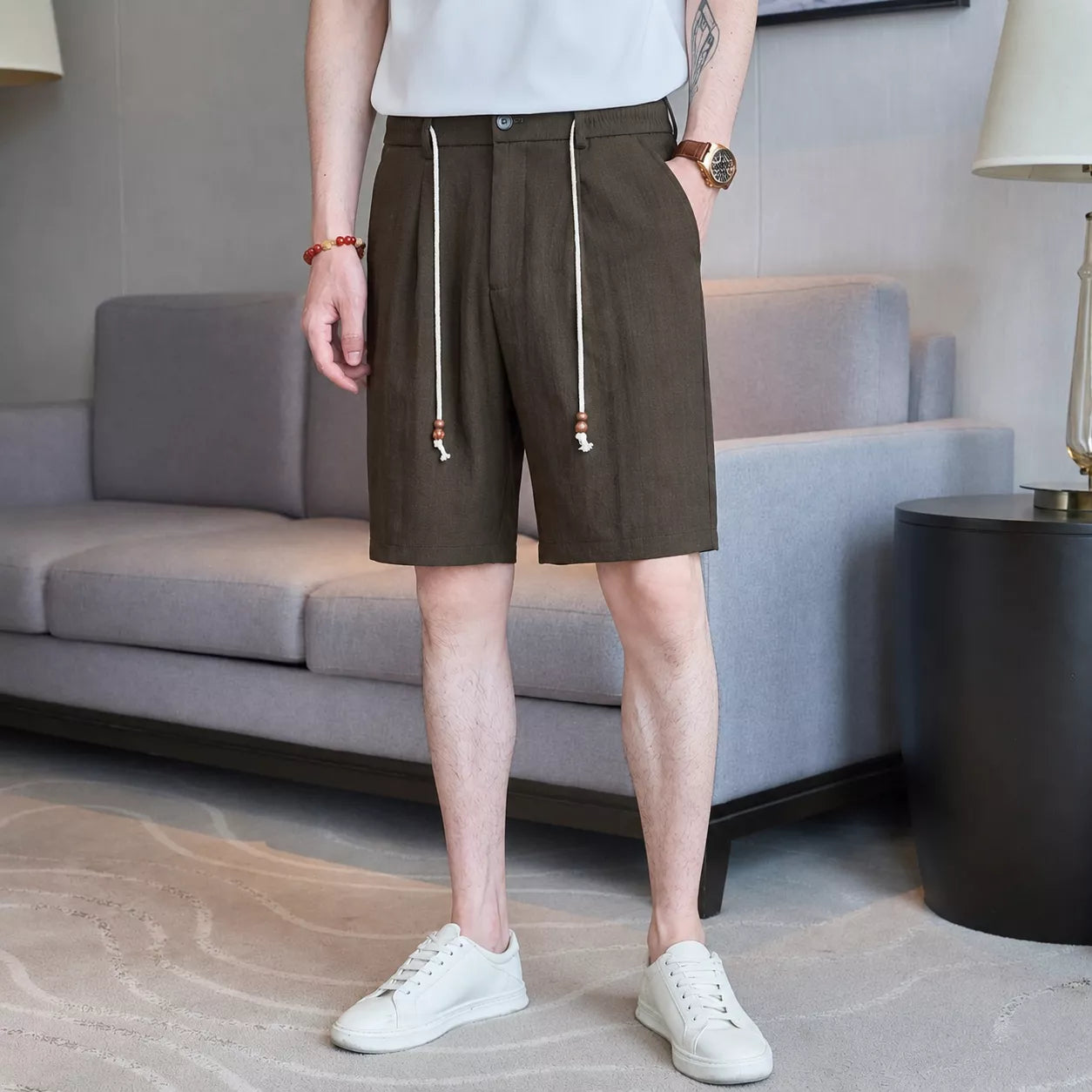 Capri Club Linen Shorts - Men's Linen Shorts | Tailored Summer Shorts | Alex Shogun Alex Shogun Men's Clothes