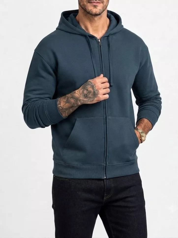 Organic Cotton Full Zip Hoodie - Organic Cotton Full Zip Hoodie for Men | Heavyweight | AlexShogun Alex Shogun Men's Clothes