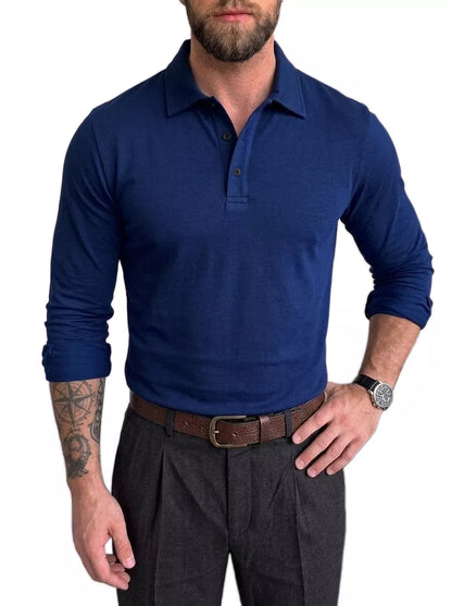 The Diplomat Long-Sleeve Polo | Alex Shogun - Alex Shogun Men's Clothes