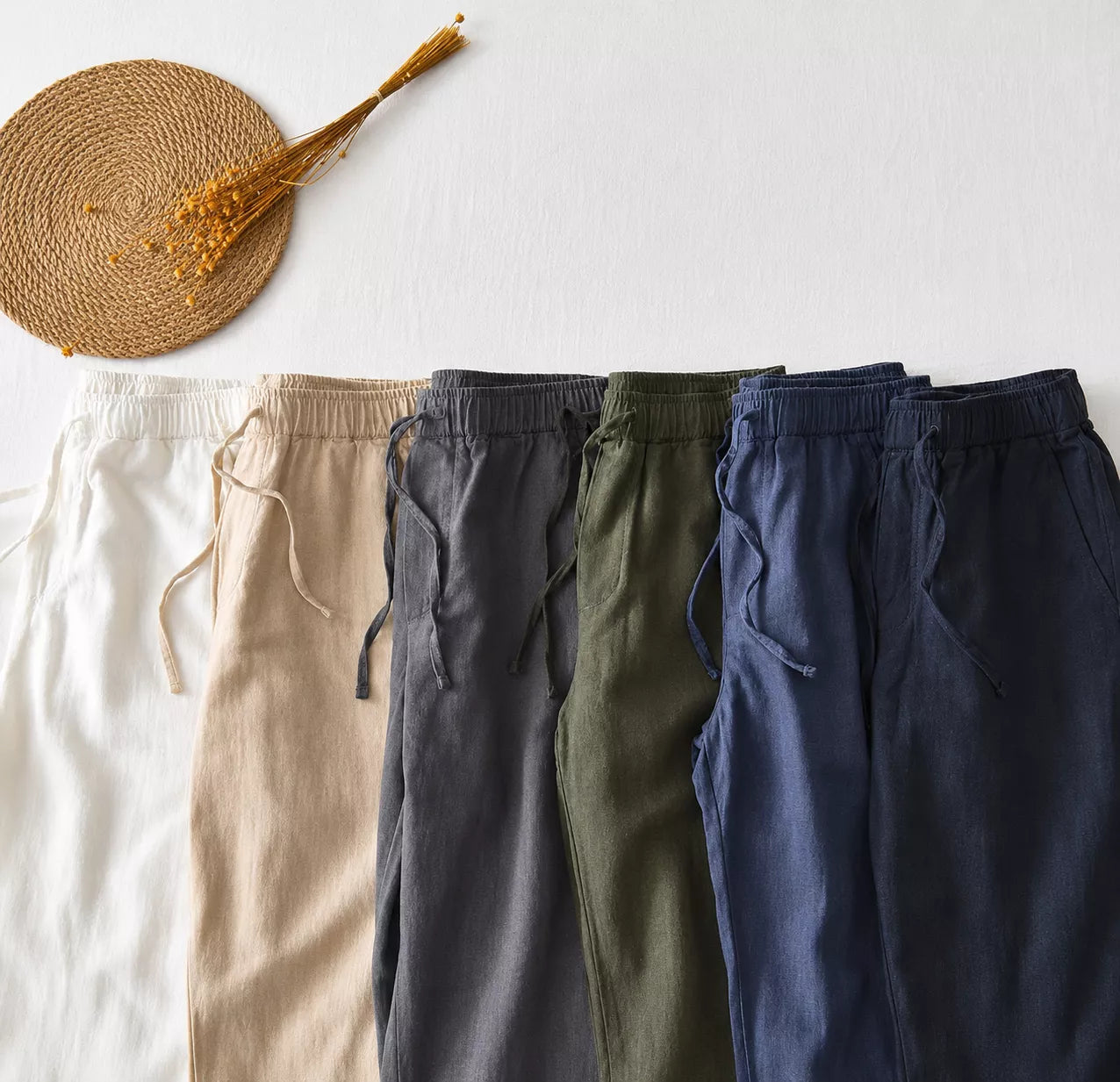 Straight Linen Pants - Men's Linen Pants | Breathable Elegant Trousers | Alex Shogun Alex Shogun Men's Clothes