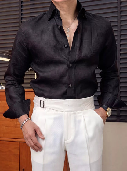 Aubergine Linen Shirt