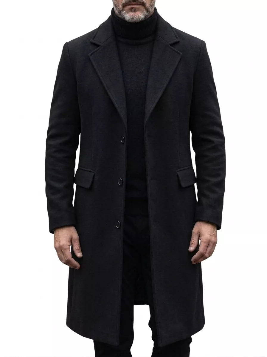The Sovereign Overcoat — Wool Blend Long Trench - Alex Shogun Men's Clothes