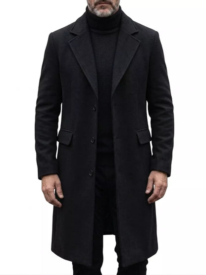 The Sovereign Overcoat — Wool Blend Long Trench - Alex Shogun Men's Clothes
