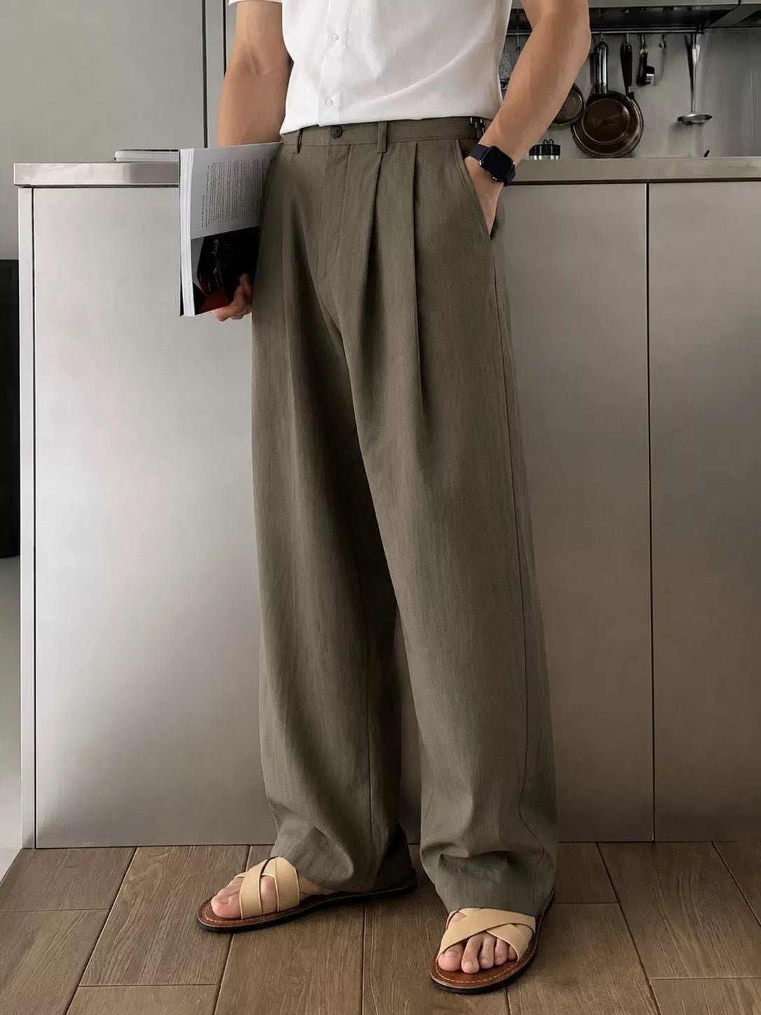 The Nobleman's Linen Wide-Leg Pants - Men's Wide Leg Linen Pants | Luxury Aesthetic Trousers | Alex Shogun Alex Shogun Men's Clothes