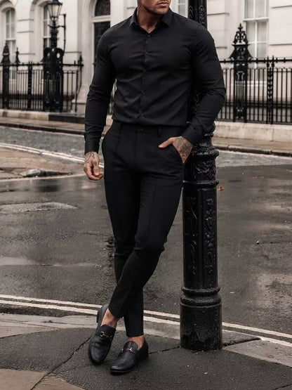 Business-Casual Tailored Trousers - Men's Slim Fit Business Trousers | Tailored Pants | Alex Shogun Alex Shogun Men's Clothes