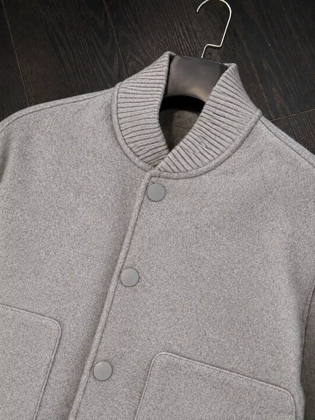 Men's Wool Blend Bomber Jacket | Ribbed Collar - Alex Shogun Men's Clothes