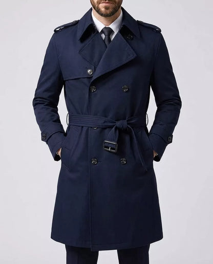 Classic Trench Coat - Men's Double Breasted Trench Coat | Dark Masculine | Alex Shogun Alex Shogun Men's Clothes