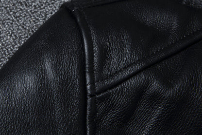 The Enforcer Leather Jacket — Cowhide Moto Jacket - Alex Shogun Men's Clothes