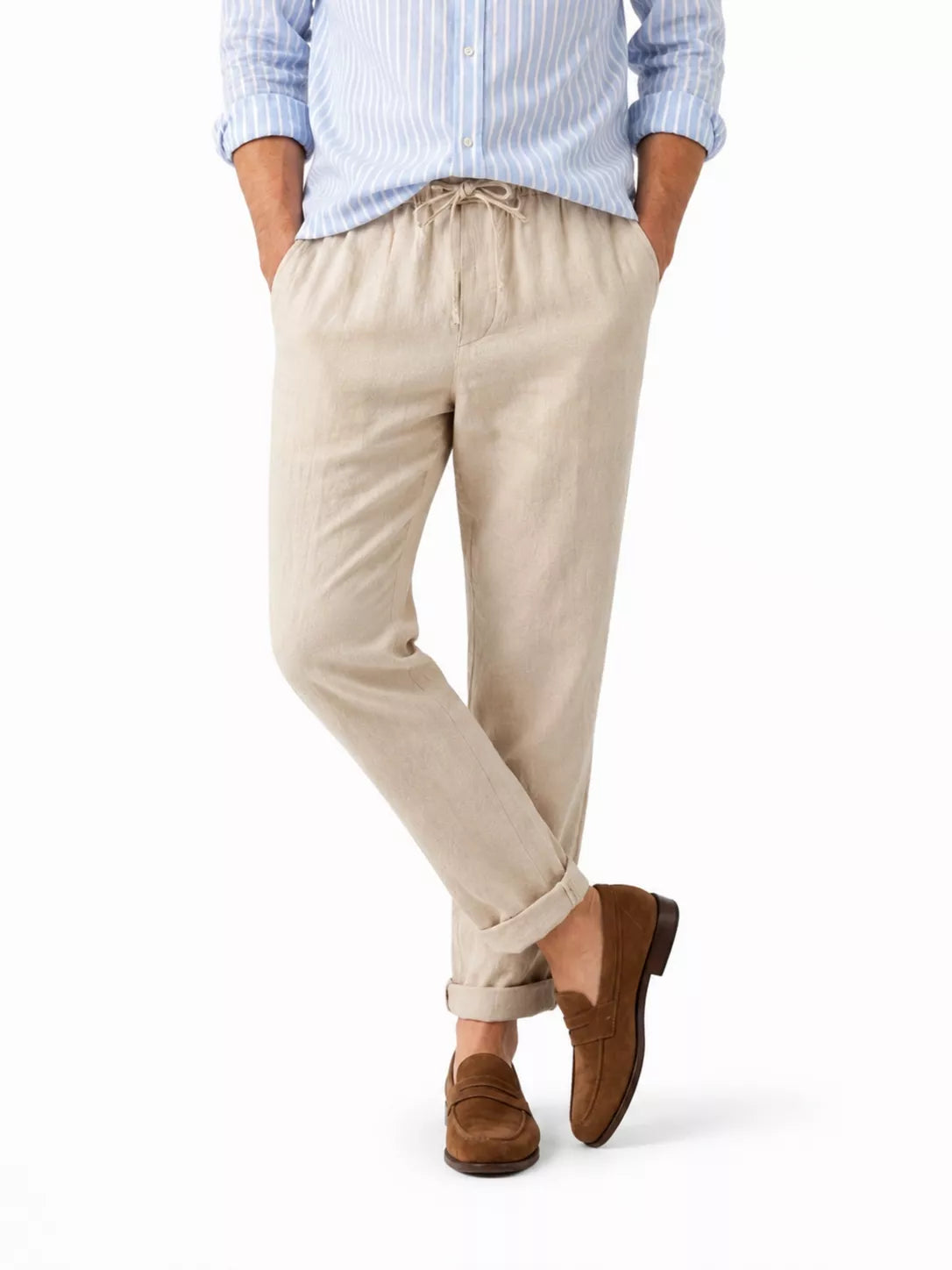 Straight Linen Pants - Men's Linen Pants | Breathable Elegant Trousers | Alex Shogun Alex Shogun Men's Clothes