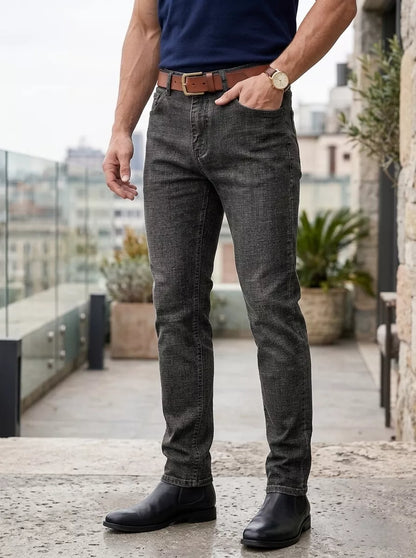 Casual Straight Jeans - Men's Light Wash Straight Leg Jeans | Stretch Denim | Alex Shogun Alex Shogun Men's Clothes