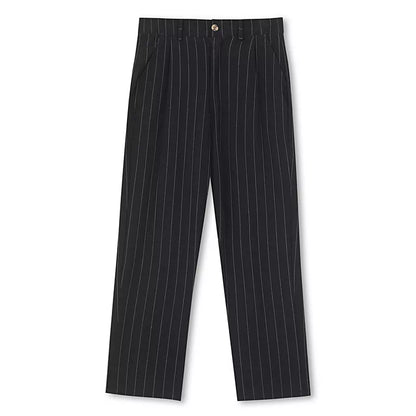 The Linear Pinstripe Trousers - Men's Pinstripe Linen Trousers | Wide leg Minimalist | Alex Shogun Alex Shogun Men's Clothes