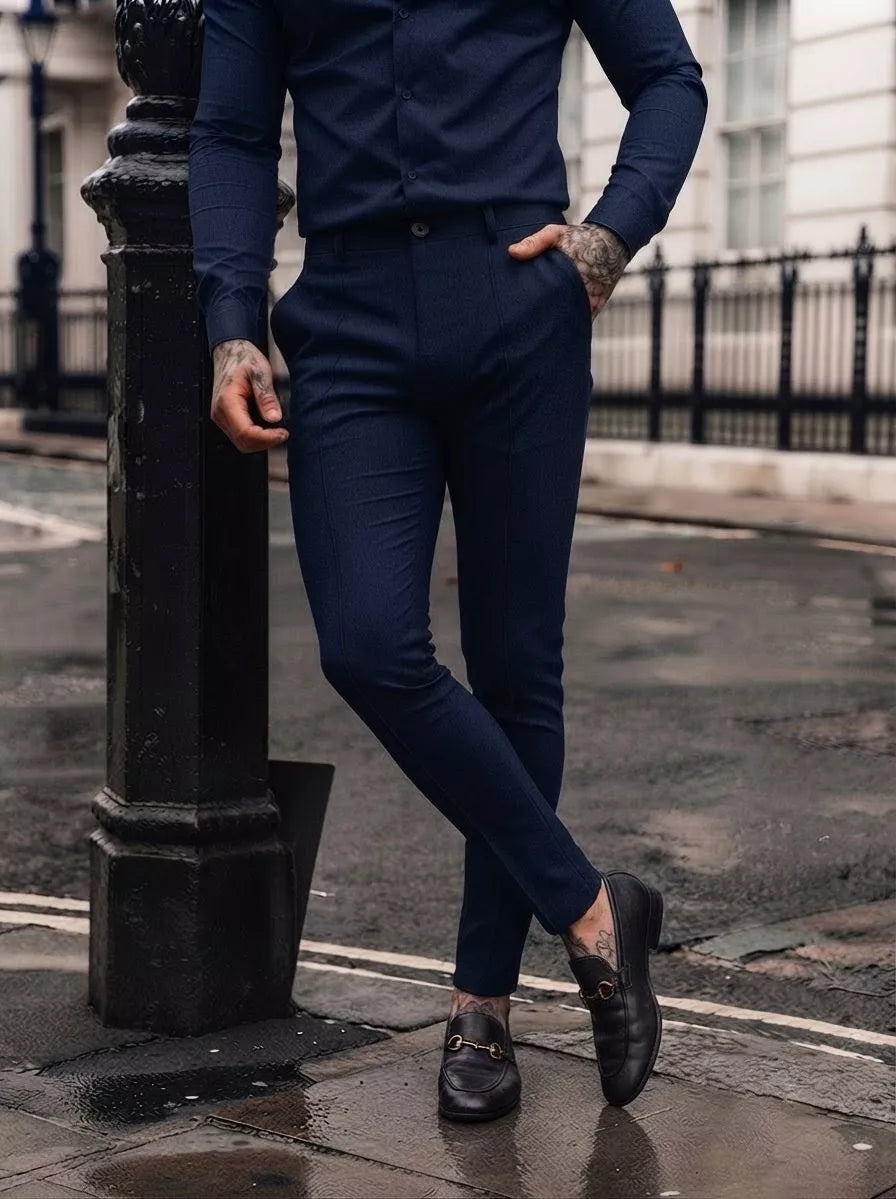 Business-Casual Tailored Trousers - Men's Slim Fit Business Trousers | Tailored Pants | Alex Shogun Alex Shogun Men's Clothes