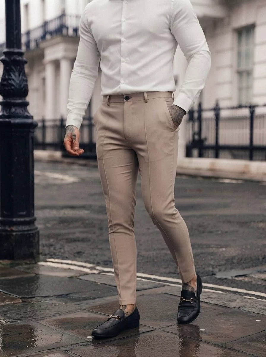 Business-Casual Tailored Trousers - Men's Slim Fit Business Trousers | Tailored Pants | Alex Shogun Alex Shogun Men's Clothes