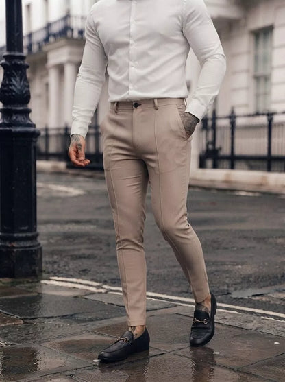Business-Casual Tailored Trousers - Men's Slim Fit Business Trousers | Tailored Pants | Alex Shogun Alex Shogun Men's Clothes
