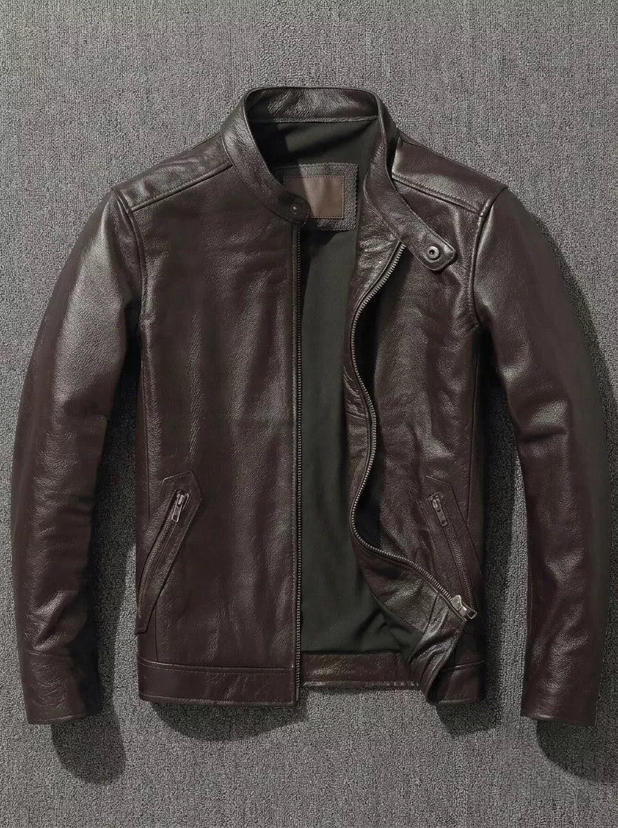 The Enforcer Leather Jacket — Cowhide Moto Jacket - Alex Shogun Men's Clothes