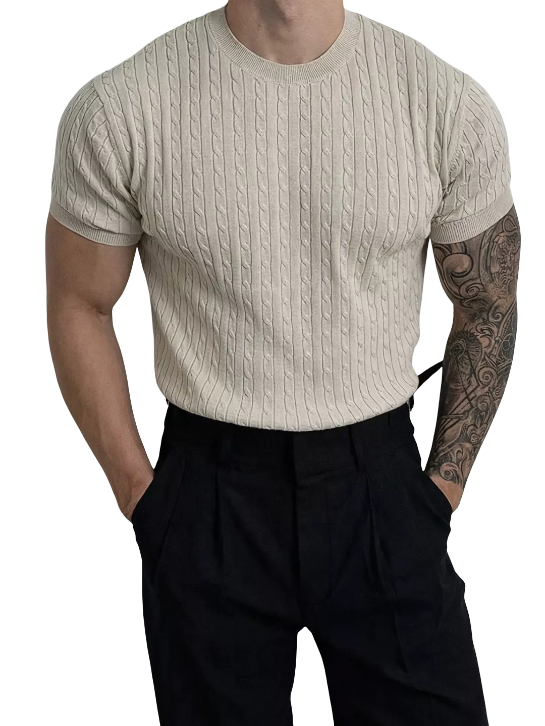 Cable Knit Tee - Cable Knit Tee Alex Shogun Men's Clothes