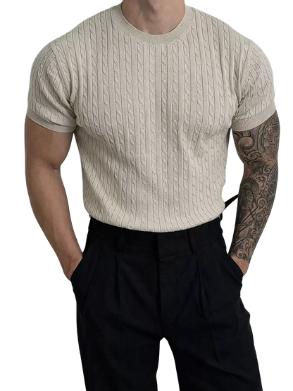 Cable Knit Tee - Cable Knit Tee Alex Shogun Men's Clothes