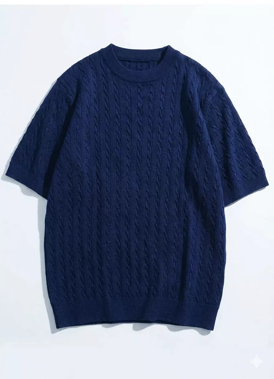 Cable Knit Tee - Cable Knit Tee Alex Shogun Men's Clothes