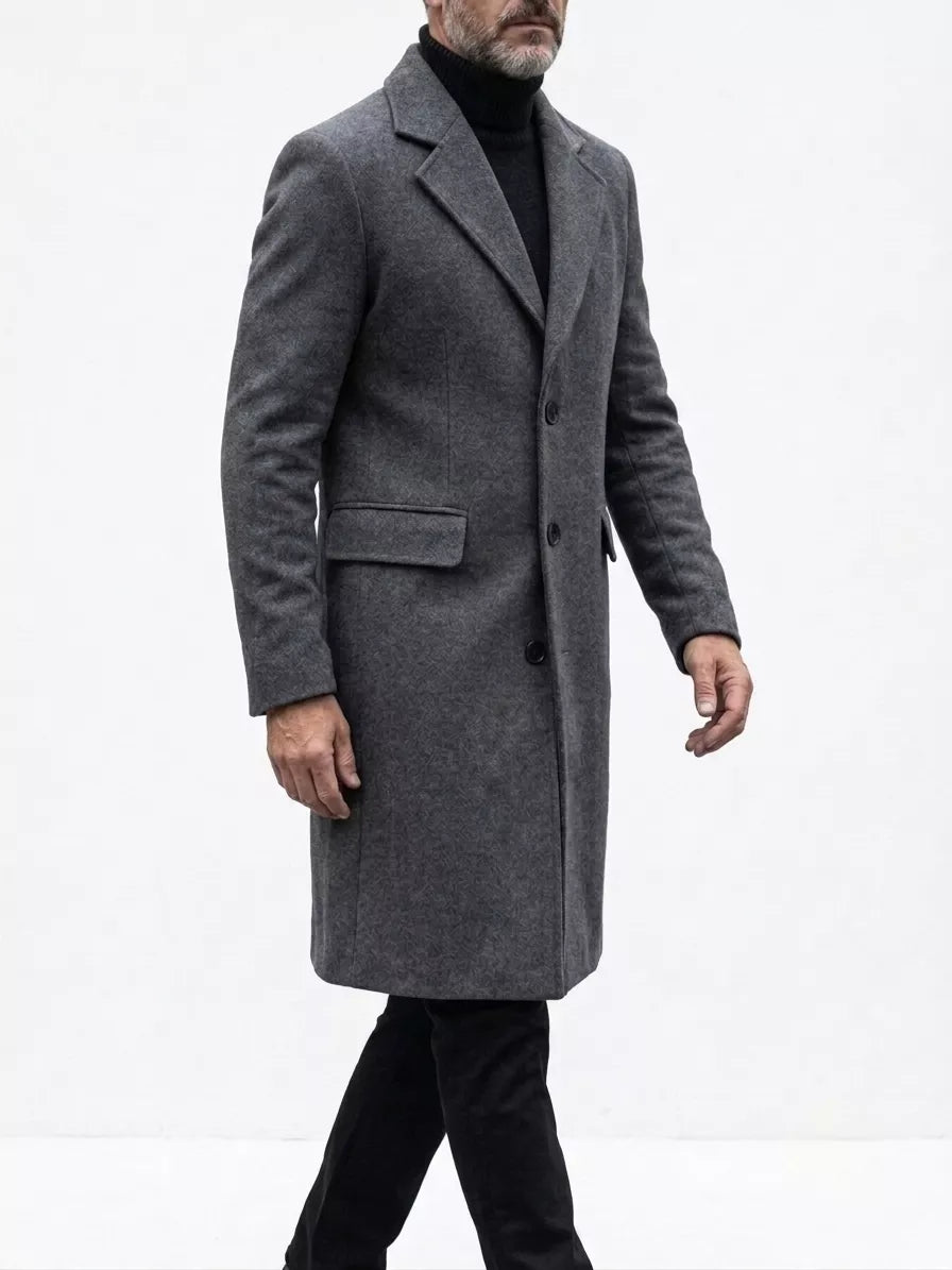 The Sovereign Overcoat — Wool Blend Long Trench - Alex Shogun Men's Clothes